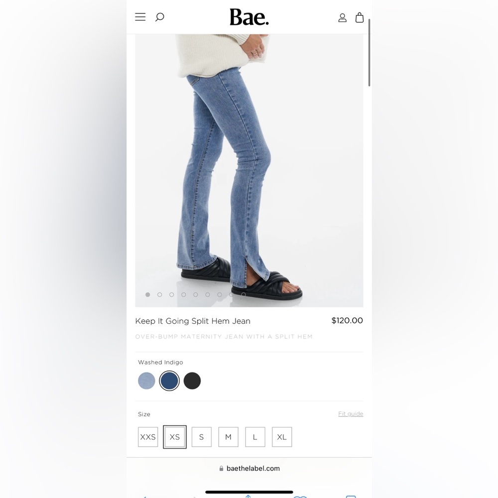Bae the Label Keep it Going Split Hem Maternity Jeans